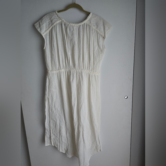 NWT $128 Anthropologie Gauzy Tunic Buttondown In White Size M - Picture 6 of 11